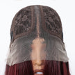 DWY Long Dark Red Lace Front Mixed Burgundy Natural Black Wave Hand Tied Middle Part Natural Synthetic Wig