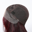 DWY Long Dark Red Lace Front Mixed Burgundy Natural Black Wave Hand Tied Middle Part Natural Synthetic Wig
