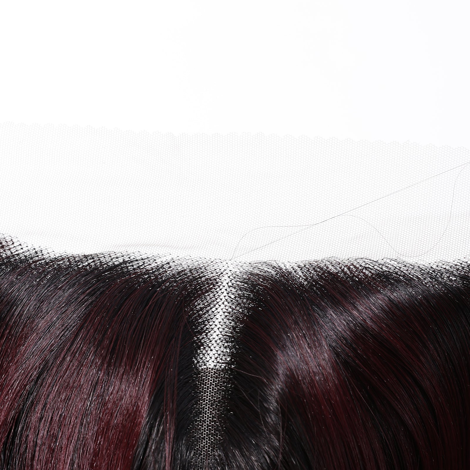 DWY Long Dark Red Lace Front Mixed Burgundy Natural Black Wave Hand Tied Middle Part Natural Synthetic Wig