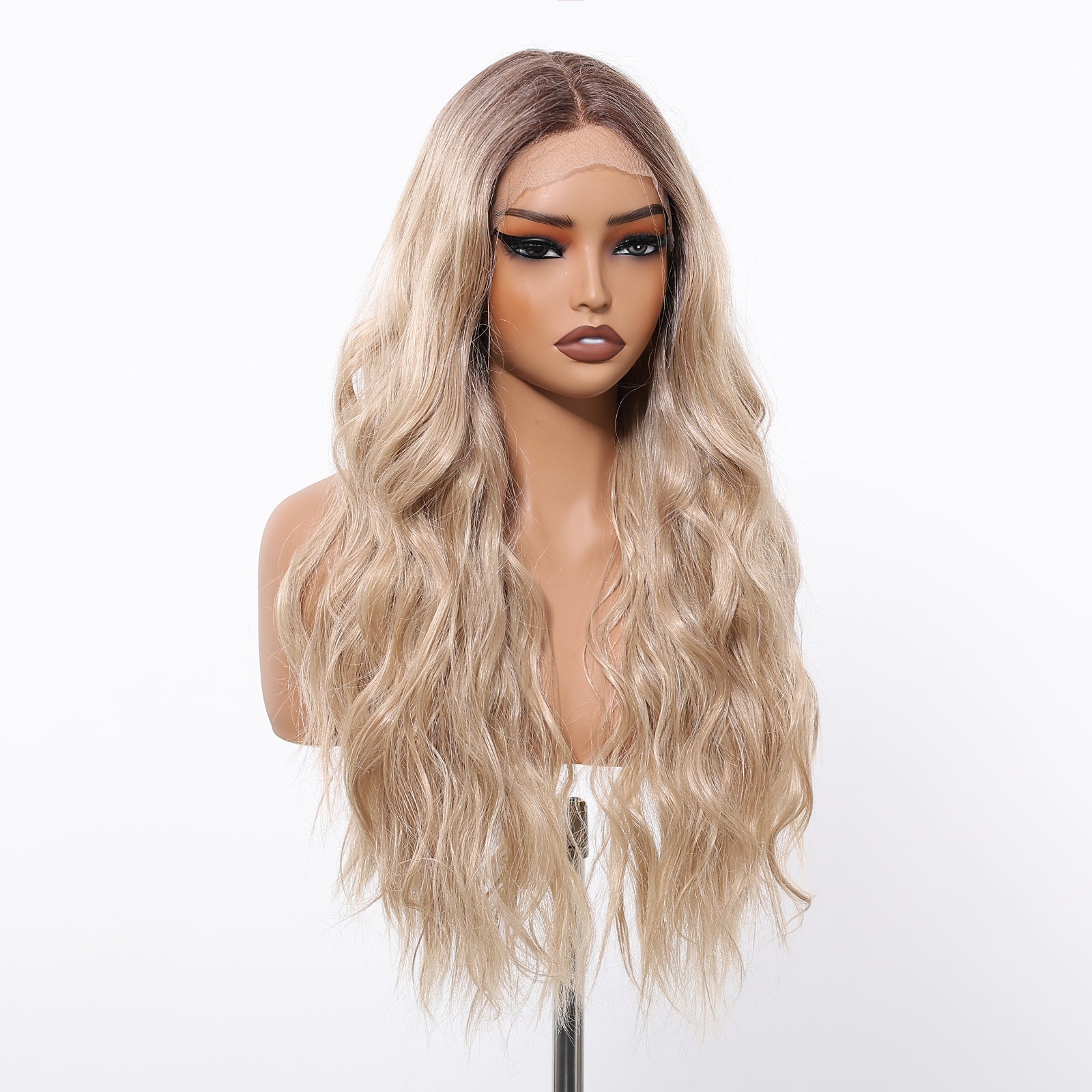 Adalynn-DWY  Synthetic Lace Front Brown HD Lace Body Wave Pre Plucked Glueless Wig