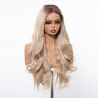 DWY Synthetic Lace Front Body Wave Wig with Bangs – Glueless Blonde HD Lace Wig