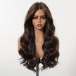 Claire NEW! DWY Pre cut U part Diamond Lace Long length Dark Brown Retro Water Waves Hair Glueless Synthetic Wigs for Women 24 Inches