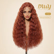 Maeve -DWY Lace Front Long Natural Drity Orange Spanish Wave Middle Part Glueless Synthetic Wig for Women 26 Inches Classic Style
