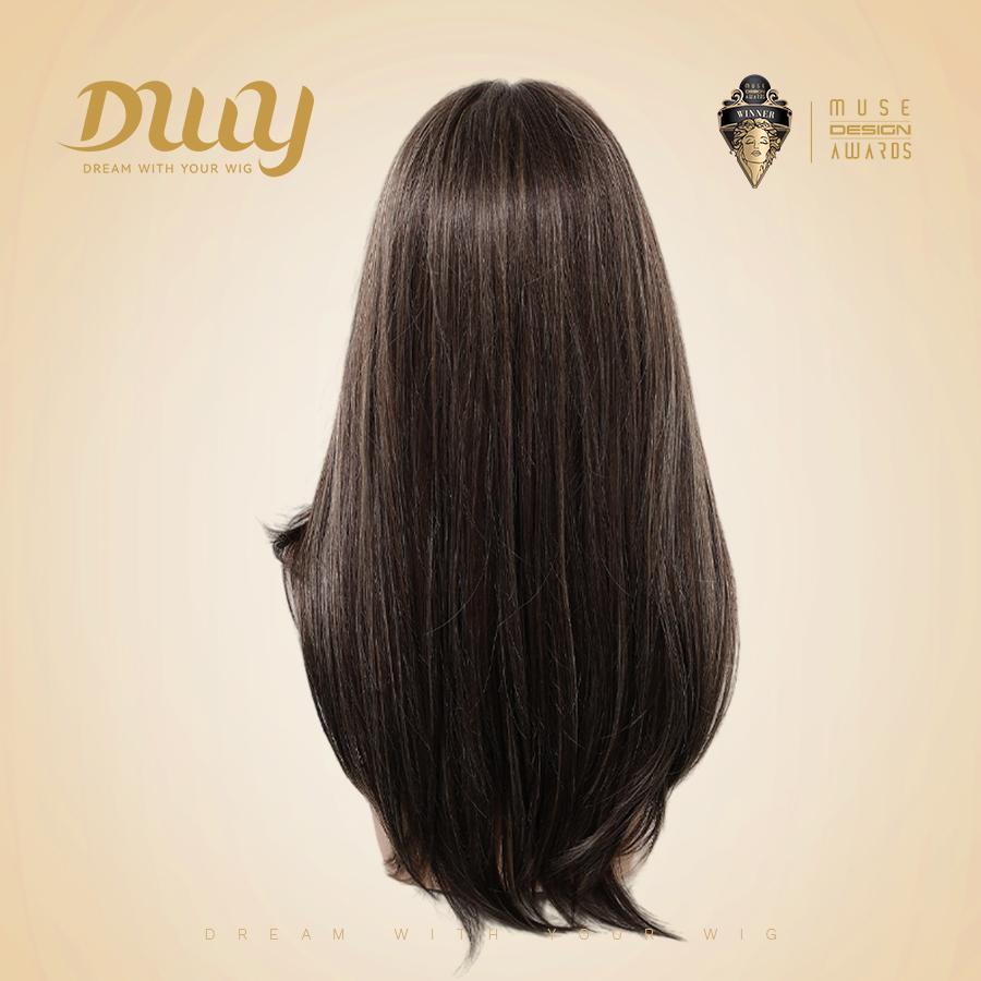 Rooney -DWY Pre-cut U part Diamond Lace Mid length Cool Mushroom Brown Highlights Scandi Hairline Hair Glueless Synthetic Wigs for Women 15 Inches