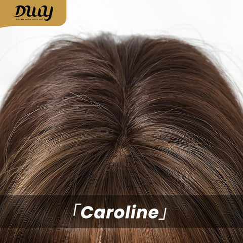 Caroline- 26-Inch Long-Length Body Wave Silver Grey Wig with Glueless Large Area Simulated Scalp