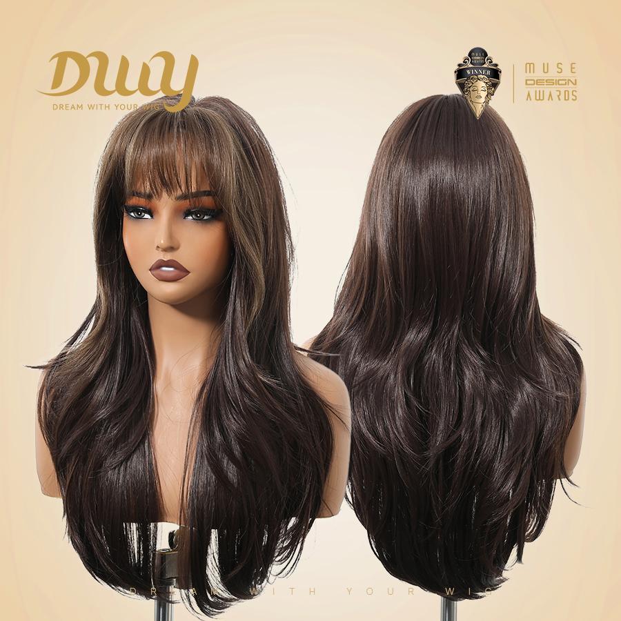 Caroline-DWY 26-Inch MiraScalp Long-Length Body Wave Silver Grey Wig