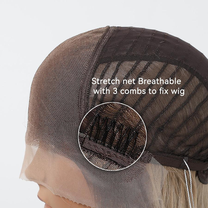 DWY Adeline- DWY 13×4 Filter Lace Front Free Part Layered  Straight Blonde Synthetic Wig