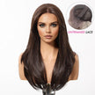 Billie-DWY 13×6 Lace Front Free Part Long Straight Dark Brown Glueless Synthetic Wig