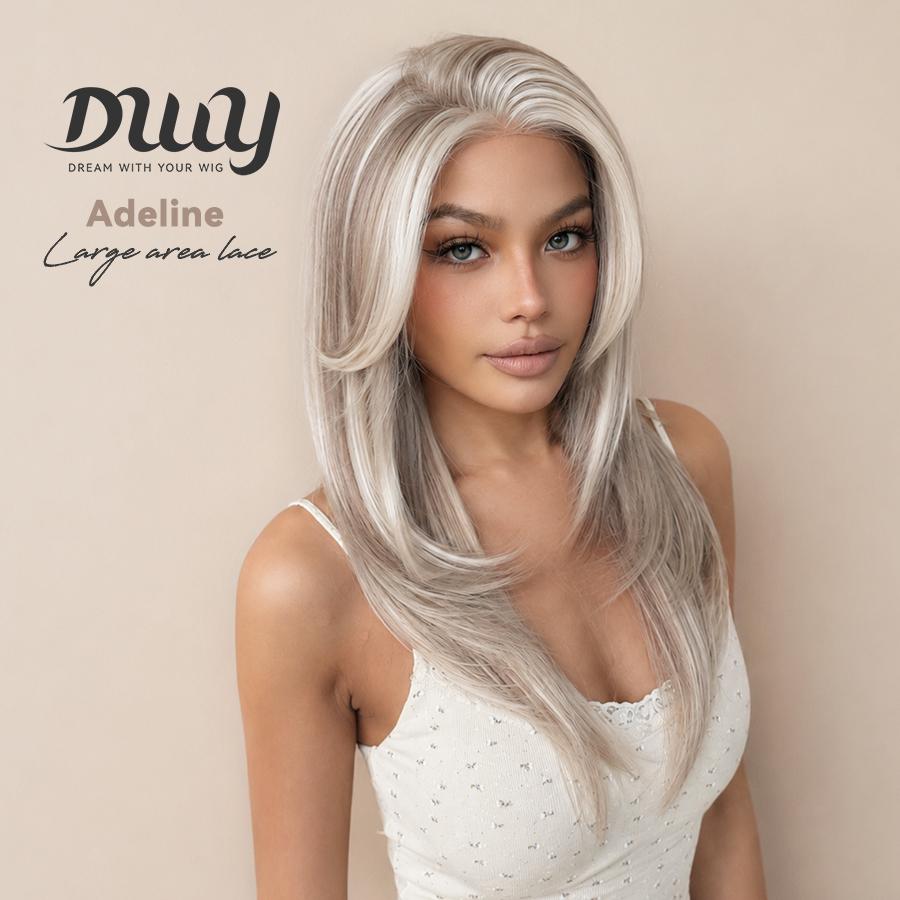 Adeline- DWY 13×4 Filter Lace Front Free Part Layered  Straight Blonde Synthetic Wig
