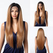 [CLEARANCE SALE] Jess C- DWY 13×6 Lace Front Free Part Long-Length Straight Layer-cut Blonde Highlighted Glueless Synthetic Wig for Women 30 Inches