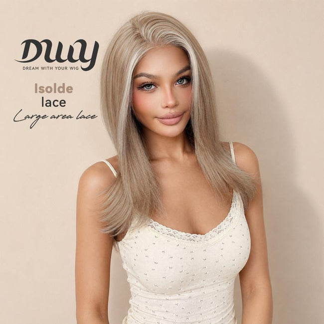 Isolde (lace) C- DWY NEW DWY 13×4 Lace Front Free Part Mid-Length Straight Blonde Glueless Synthetic Wig