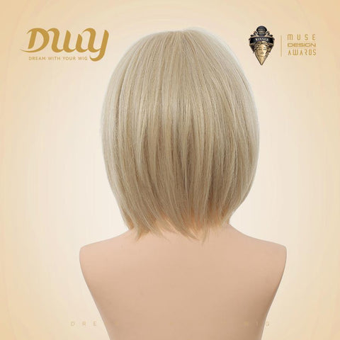 Zora-DWY MiraScalp Short Wavy Blonde Bobo Hair Glueless Synthetic Wig