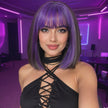 DWY Purple and Grey Natural Bob-Synthetic Wig