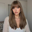 [LIMITED CLEARANCE]  DWY Machine Made Brown Straight Realistic Cute Hair Glueless Synthetic Wig for Women 24 Inches Pixie Cut Wigs Shaggy Wig Deep Wavy Wigs Deep Wave Wigs