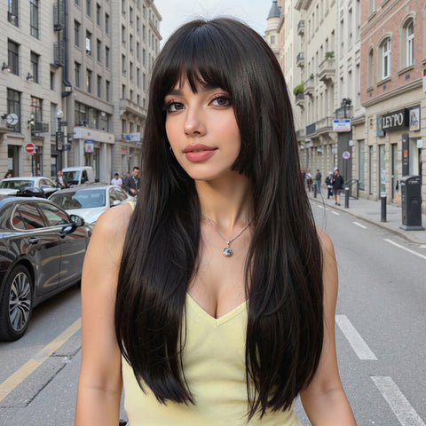 【Year End Sale】Dwy Elegant Natural Black Synthetic Wig