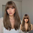 [LIMITED CLEARANCE]  DWY Machine Made Brown Straight Realistic Cute Hair Glueless Synthetic Wig for Women 24 Inches Pixie Cut Wigs Shaggy Wig Deep Wavy Wigs Deep Wave Wigs