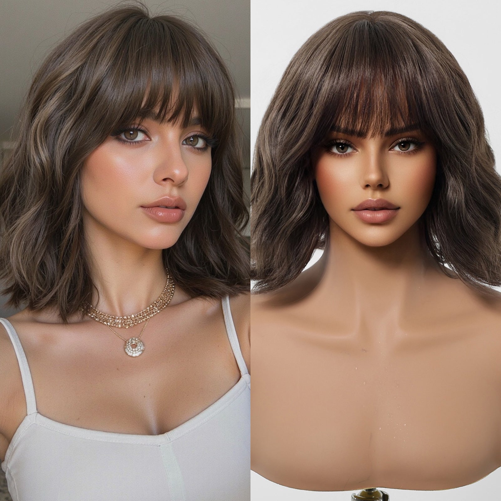 DWY Fluffy Bob with Bangs – Cute Synthetic Wig