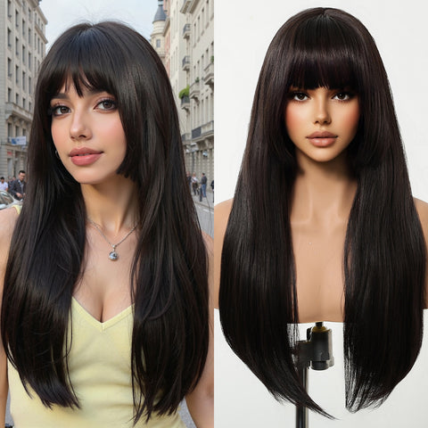 【Year End Sale】Dwy Elegant Natural Black Synthetic Wig