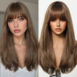 [LIMITED CLEARANCE]  DWY Machine Made Brown Straight Realistic Cute Hair Glueless Synthetic Wig for Women 24 Inches Pixie Cut Wigs Shaggy Wig Deep Wavy Wigs Deep Wave Wigs