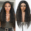 DWY Dark Brown Highlighted Curly T-Part Lace Wig for Black Women