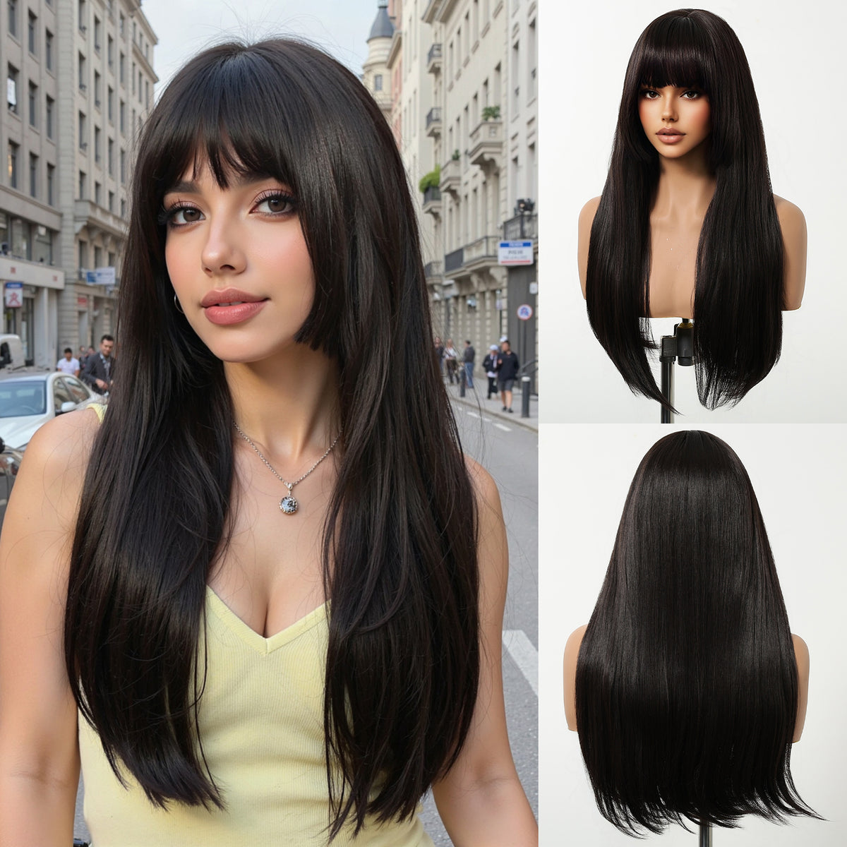 【Year End Sale】Dwy Elegant Natural Black Synthetic Wig