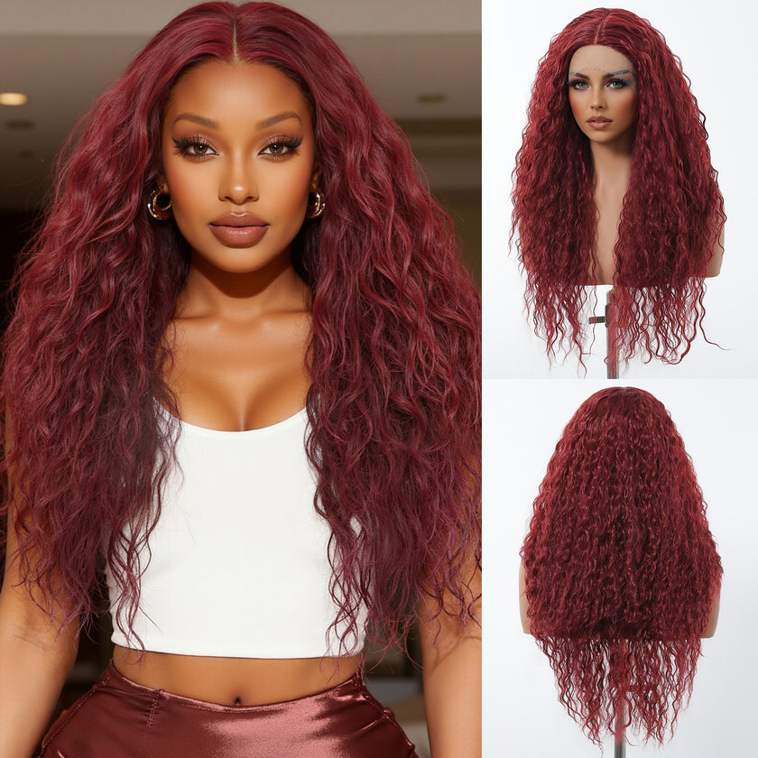 Aislinn C- DWY T Part Lace Front T Part Long Latin Curly Hair Glueless Synthetic Wig