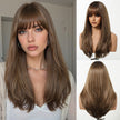 [LIMITED CLEARANCE]  DWY Machine Made Brown Straight Realistic Cute Hair Glueless Synthetic Wig for Women 24 Inches Pixie Cut Wigs Shaggy Wig Deep Wavy Wigs Deep Wave Wigs