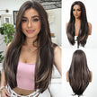 DWY Frontal Lace Layered Mixed Brown Natural Synthetic Wig