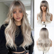 Eden-DWY Ombre Blonde Wavy Synthetic Wig With Bangs