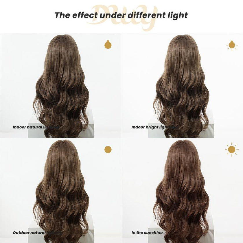 Madison-DWY 26-Inch MiraScalp Wavy Light Brown Glueless Synthetic Wig