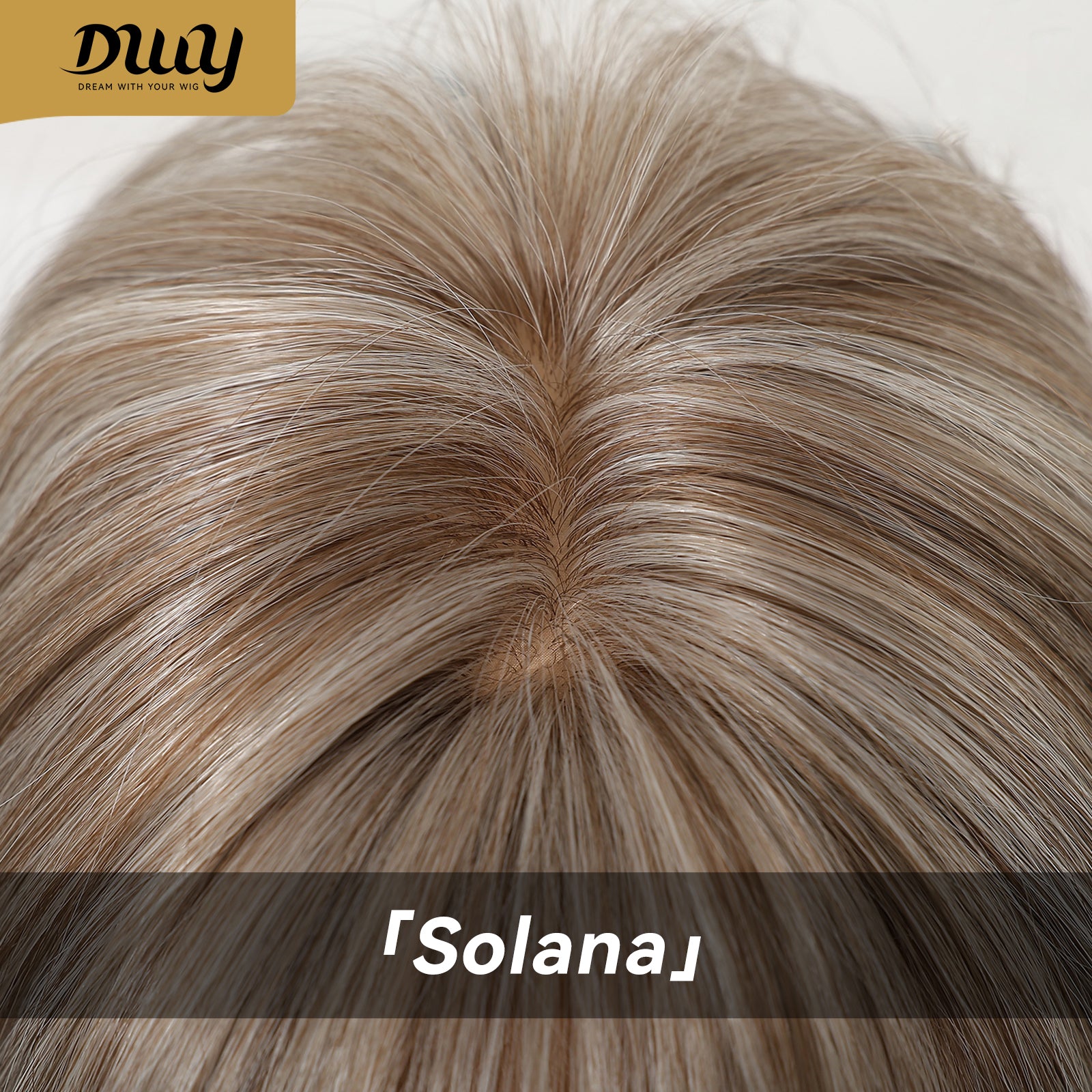 Solana C-DWY New Technology! Bionic Silk Top 20-Inch Long Wave Light Brown Glueless Synthetic Wig
