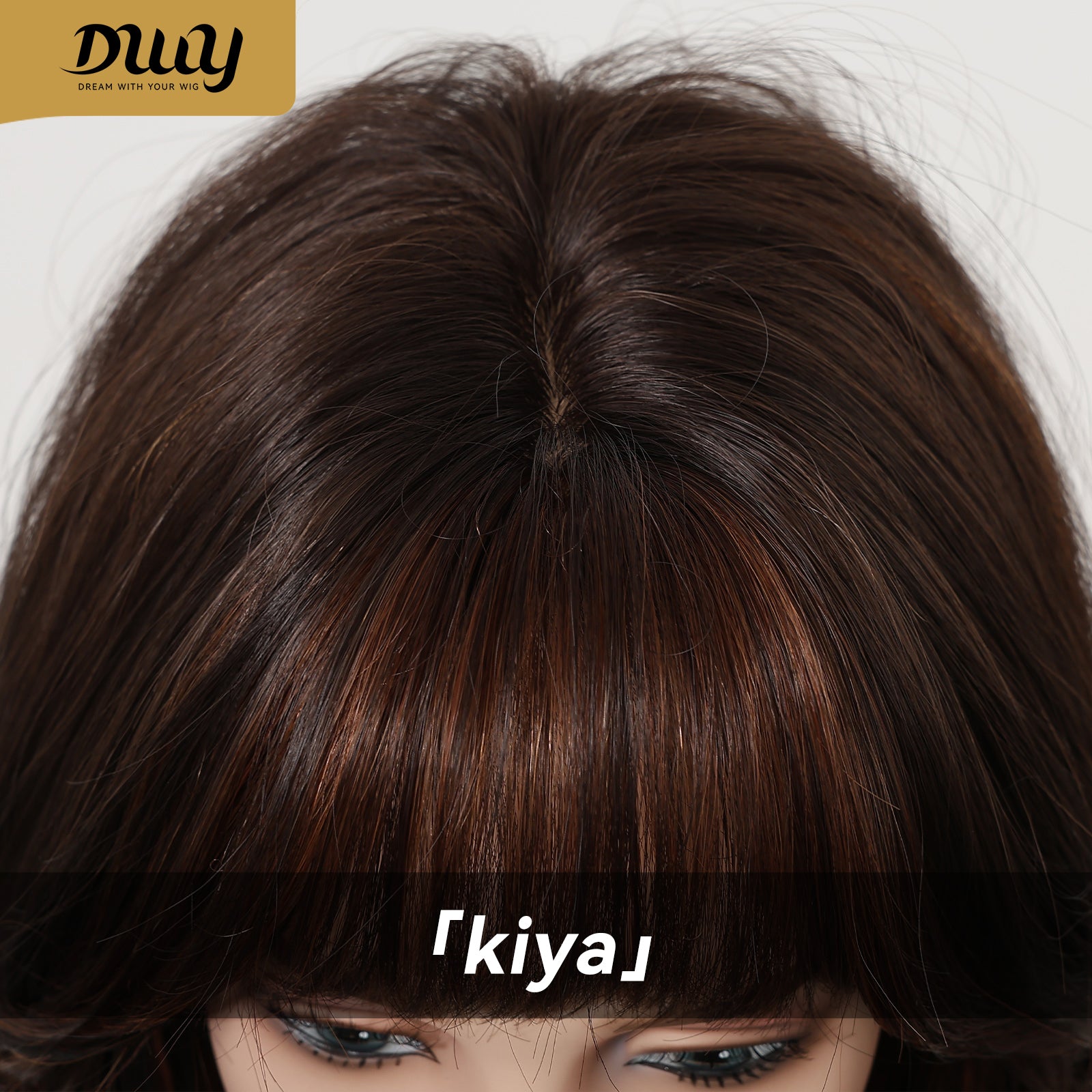 Kiya C-DWY New Technology! Bionic Silk Top Sunkiss Highlights Brown 24-Inch Long Wave Glueless Synthetic Wig