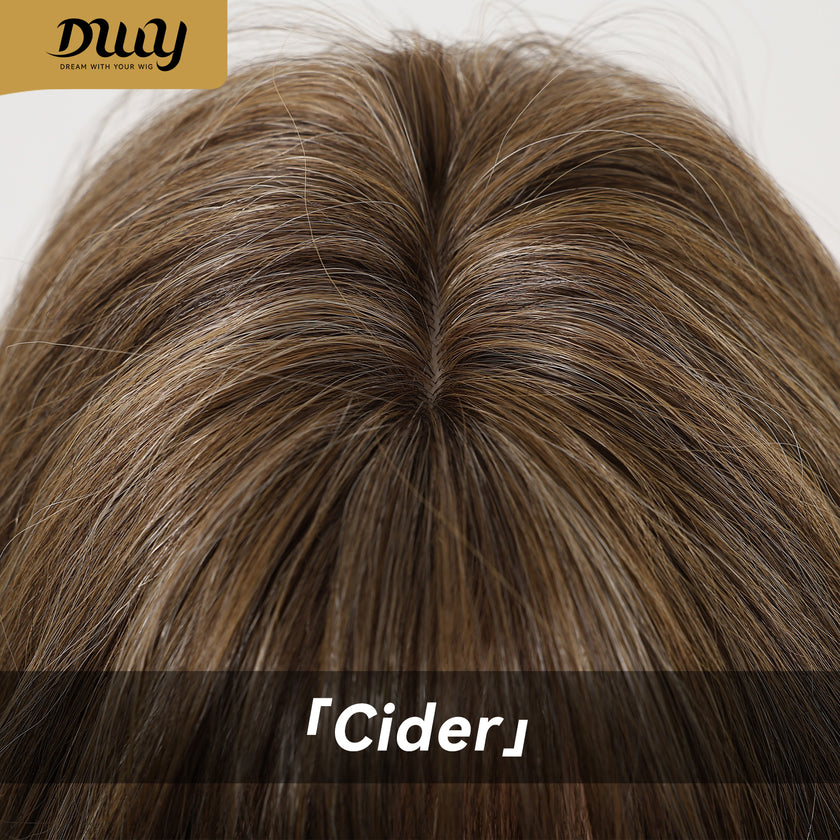 Cider - New ! DWY Bionic Silk Top 22-Inch Long Wave Bronde Balayage Glueless Synthetic Wig with Bangs for Women High-Quality Premium Fiber Easy Wear Comfortable Fit