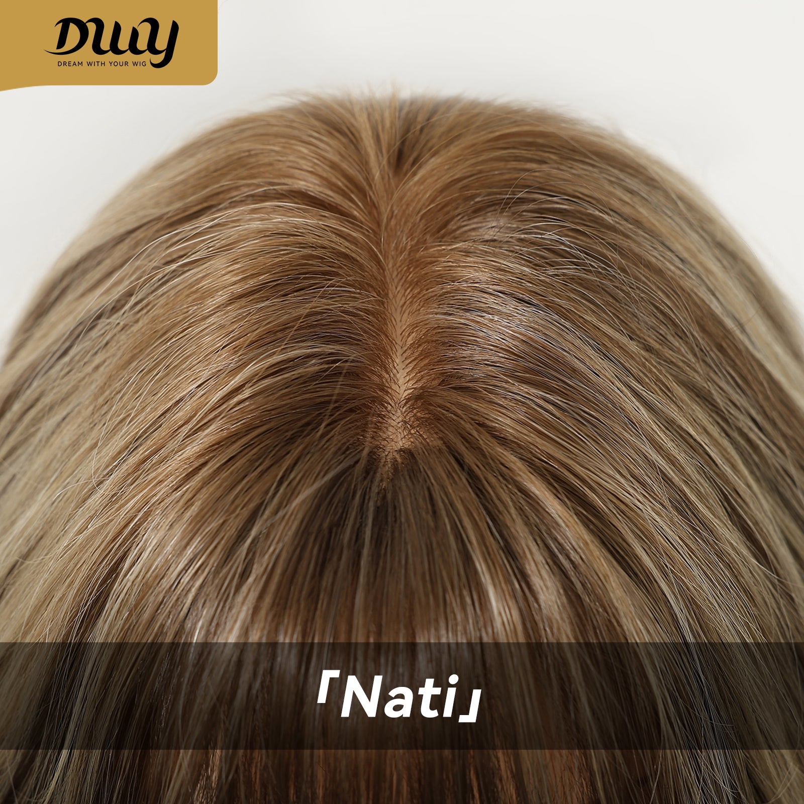 Nati C-DWY New Technology! Bionic Silk Top Mix Honey Bronde 22-Inch Long Wave Glueless Synthetic Wig