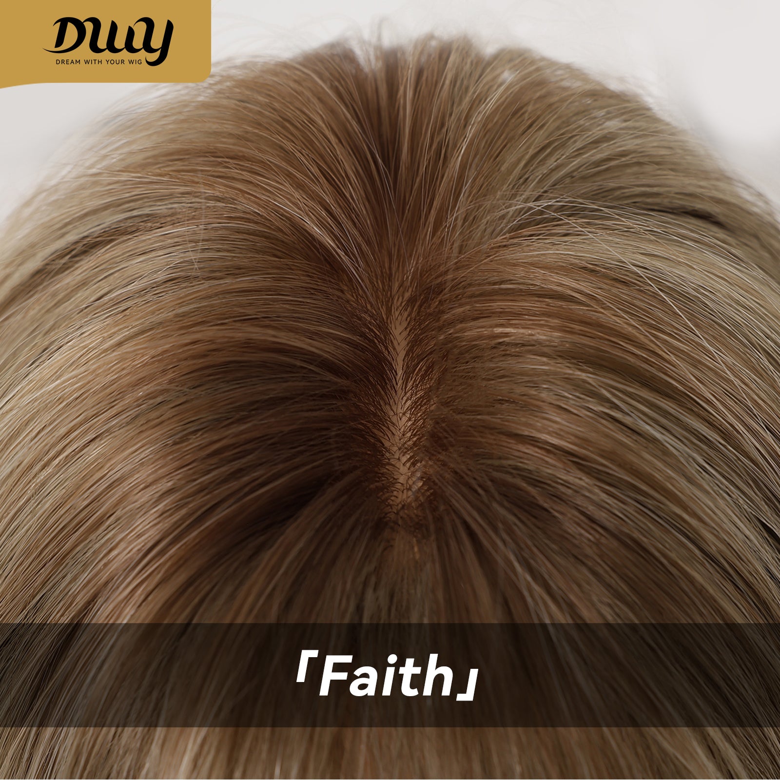 Faith C-DWY New Technology! Bionic Silk Top 14-Inch Long Wave Brown  Blonde Glueless Synthetic Wig