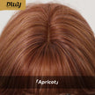 Apricot -DWY New Technology! Bionic Silk Top 24-Inch Long Wave Cowboy Copper Glueless Synthetic Wig with Bangs for Women High-Quality Premium Fiber Easy Wear Comfortable Fit