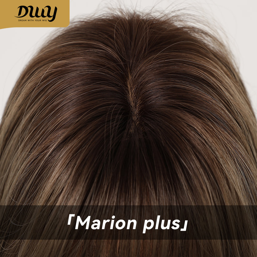 Marion Plus C-DWY New Technology! Bionic Silk Top Mix Brown 22-Inch Long Wave Glueless Synthetic Wig