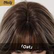 Apricot -DWY New Technology! Bionic Silk Top 24-Inch Long Wave Cowboy Copper Glueless Synthetic Wig with Bangs for Women High-Quality Premium Fiber Easy Wear Comfortable Fit