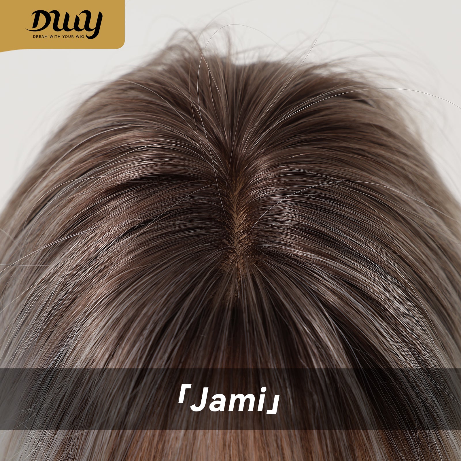 Jami - New! DWY Bionic Silk Top 22-Inch Long Layer cut Bronde Balayage Glueless Synthetic Wig with Bangs for Women High-Quality Premium Fiber Easy Wear Comfortable Fit Summer Looks