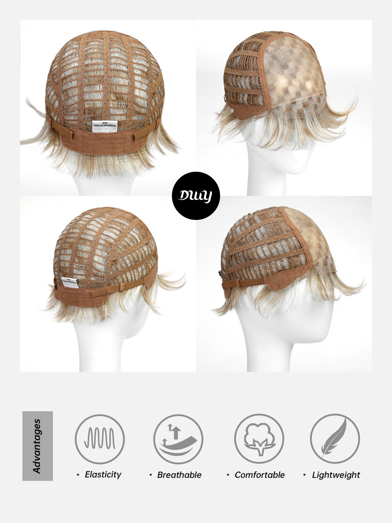 Bella-DWY Mono Lace Front Free Part Bleach Blonde Pixie Synthetic Wig