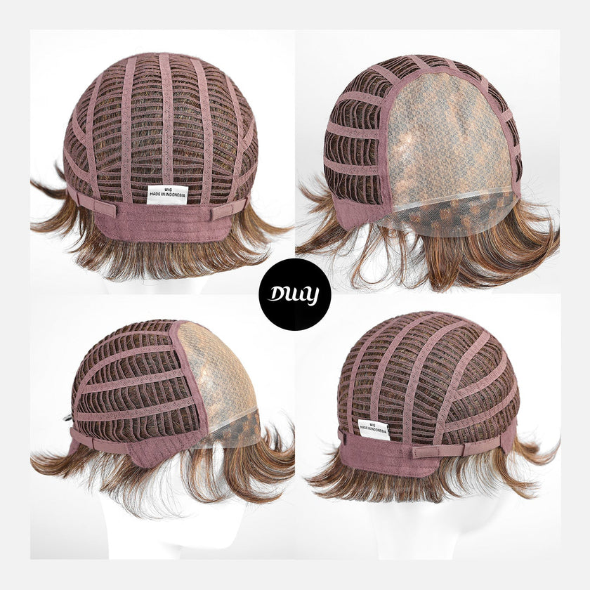 DWY Mono Lace Front Free Part Brown Pixie Synthetic Wig