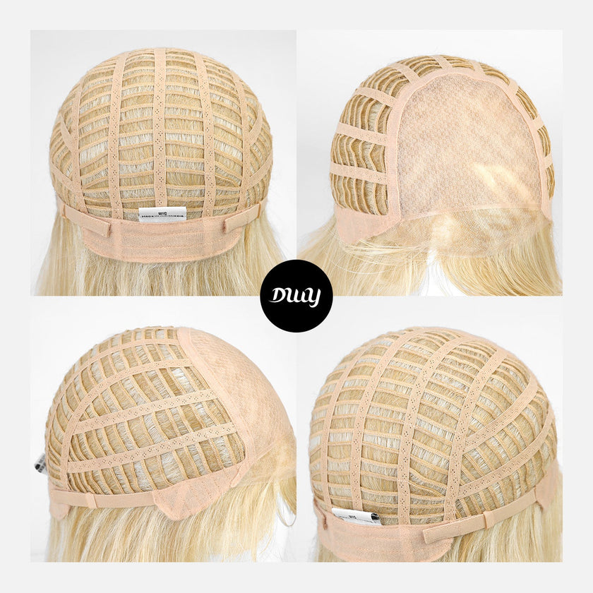 Kori-DWY Mono Lace Front Free Part Bleach Blonde Short Synthetic Wig