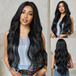 DWY Lace front 28 Inch black long curly wig for women DWY-BL66088-1