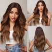 DWY Lace front 22 Inch flax brown long curly wig for women DWY-BL11017-1