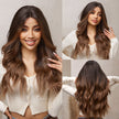 DWY Lace front 24 Inch ombre flax brown long curly wig for women DWY-BL66010-2