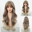 Ines -DWY New Color Machine Made Free Part Long Wavy Blonde Realistic Scalp Glueless Synthetic Wig for Women 26 Inches Body Wave Wigs