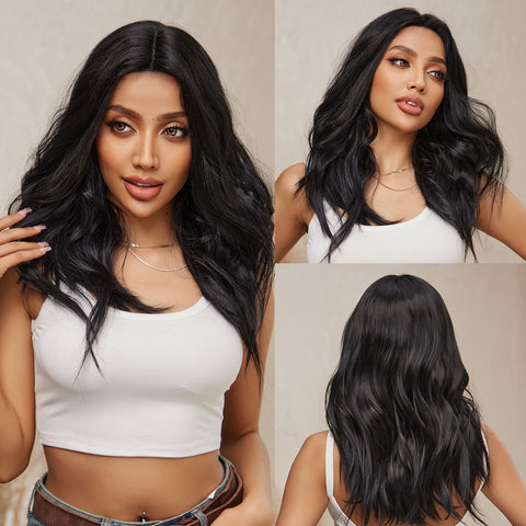 DWY Lace front 22 Inch natural black long curly wig for daily life DWY-WMDZ046-2