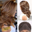Myra-DWY 13×3  Lace Front Free Part Mid-Length Brown wtih Highlights Glueless Synthetic Wig