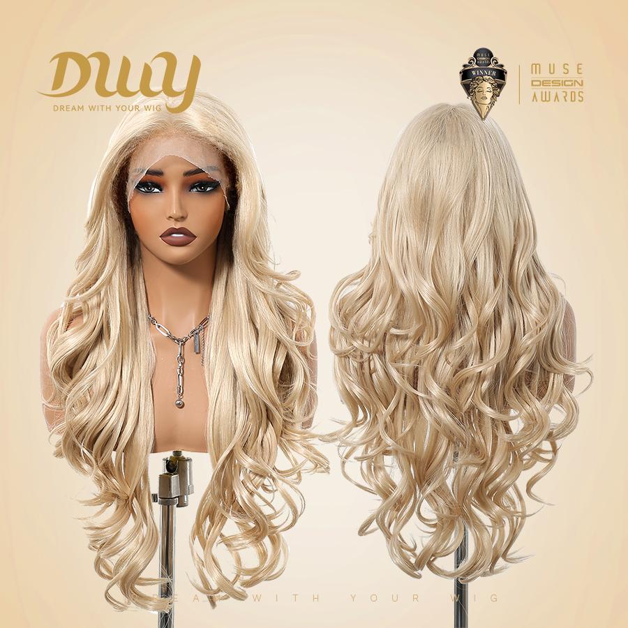 Mae-DWY 28-Inch Wavy Glueless Lace Front Wig for Women