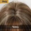 Kimi C-DWY New Technology! Bionic Silk Top 22-Inch Long Wave Light Brown Glueless Synthetic Wig
